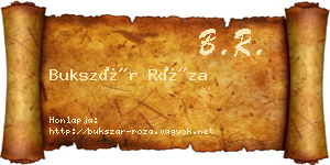 Bukszár Róza névjegykártya