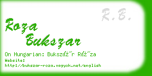 roza bukszar business card